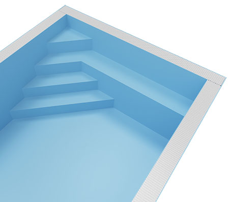 Ecktreppe mit Sitzbank