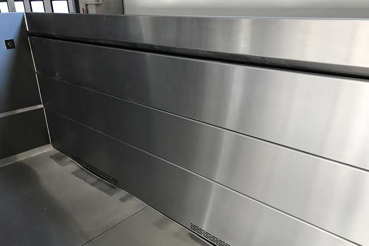 Rollladenverkleidung Edelstahl Pool