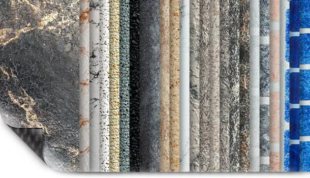 3D Schwimmbadauskleidung mit geprägter und strukturierter Oberfläche