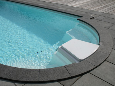 Scandi Roc Beckenrandstein Napoli am Pool, Farbe Mountain Grey