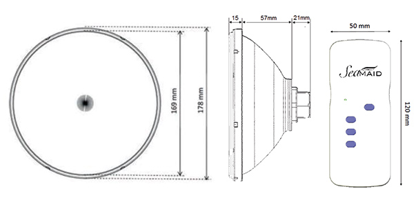 Skizze Flachscheinwerfer SWIM-TEC LED Aufstellbecken