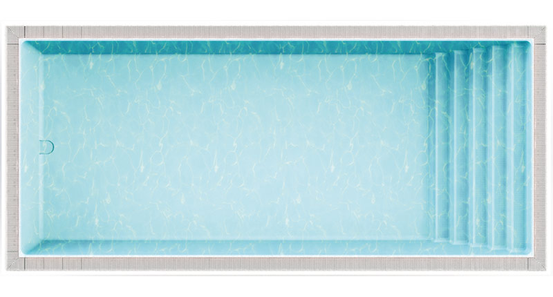 GFK Pool Fertigbecken mit Rollladenabdeckung - MALTA