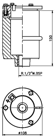 Verankerungsgehäuse für Duschen d=63 mm Ansicht