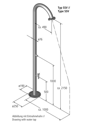 Gartendusche NEMO Edelstahl V2A