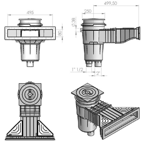 Skimmer 17,5 Slim technische Zeichnung