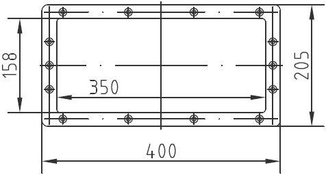 Technische Zeichnung Flanschsatz Bronze für Skimmerverlängerung 350mm