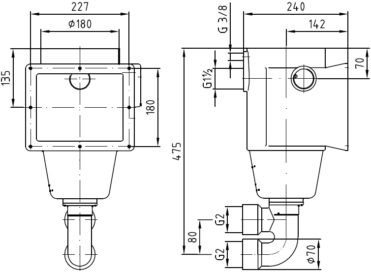 Konstruktionszeichnung Lahme Oberflächenabsauger