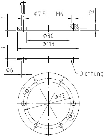 Lahme Flanschringsatz Bodenablauf 168mm Zeichnung