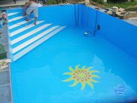 Schwimmbadfolie und Folienauskleidung