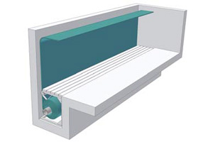 Rollladen im Bodenschacht