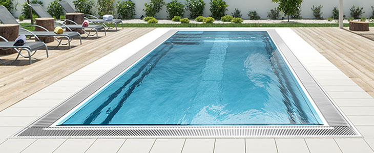 Edelstahlpool - Überlauf