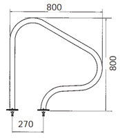 Haltegriff Griffbogen V4A 800 mm am Poolrand