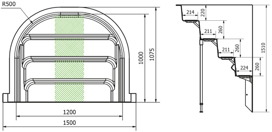 Maßzeichnung Römische Treppe Rio GFK