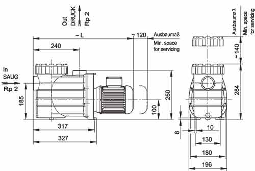 Speck BADU Bronze Maßzeichnung