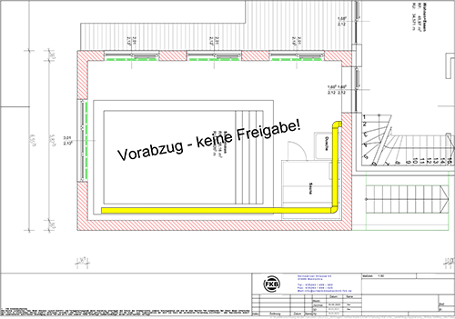 Hallenbad Planung & Bau - Technische Zeichnung