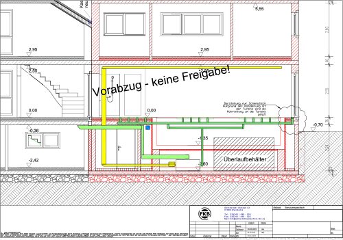 Hallenbad Planung & Bau - Technische Zeichnung