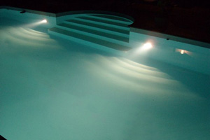 Detail Pool-Scheinwerfer Nahaufnahme