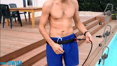 FREE SWIM XL Schwimmgurt - Elastisches Seil in der Anwendung