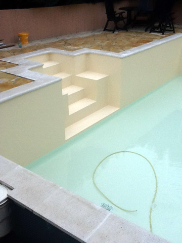 Schwimmbad aussenliegende Treppe