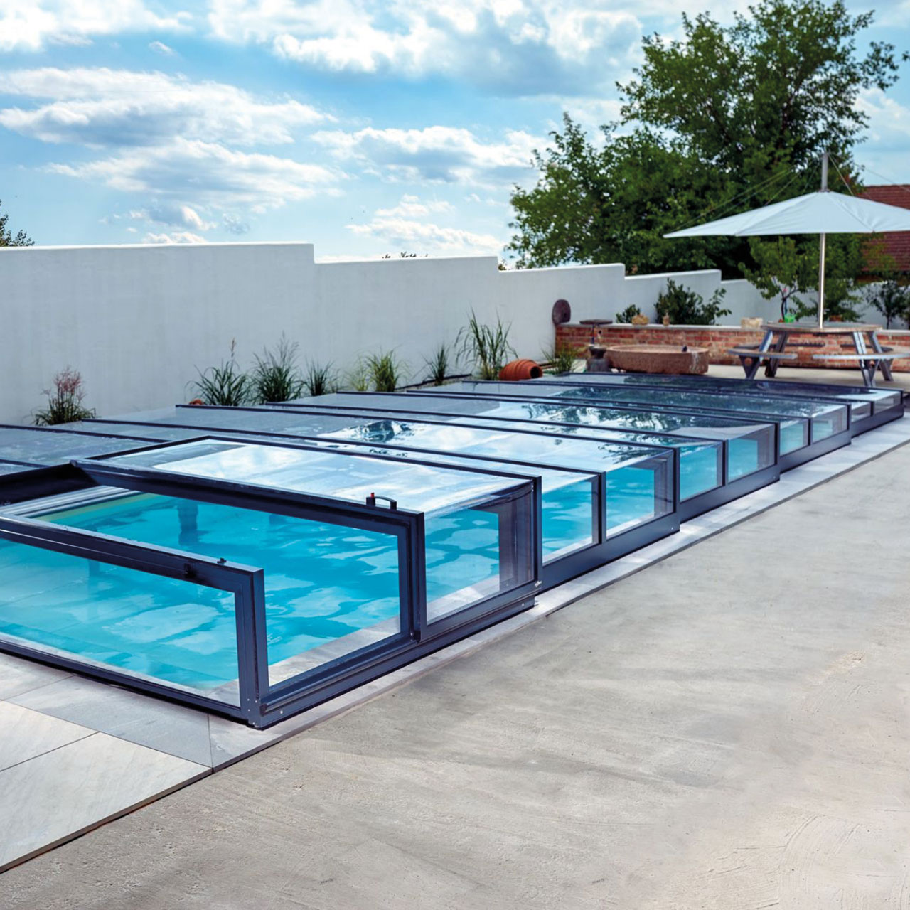 Poolüberdachung Prestige Superflach