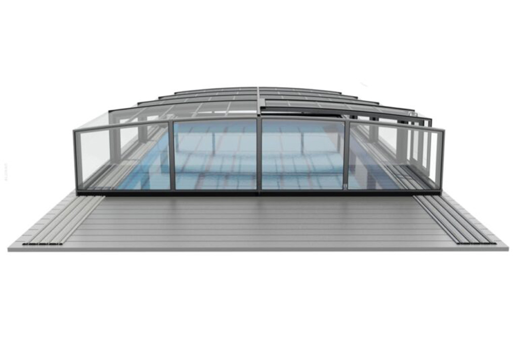 Flache Schwimmbadüberdachung Aluna® H2O