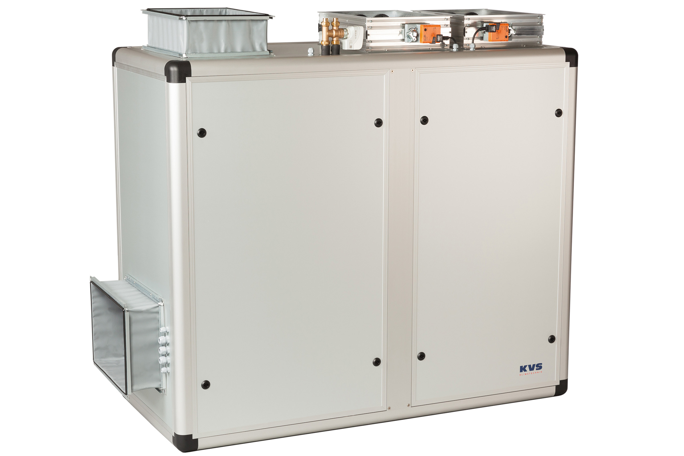 Kompakter KVS® Schwimmbad-Entfeuchter LEG-AuFo-K mit integriertem Außenluftanschluss für Technikräume