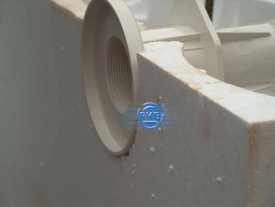 Eingesetzte Wanddurchführung