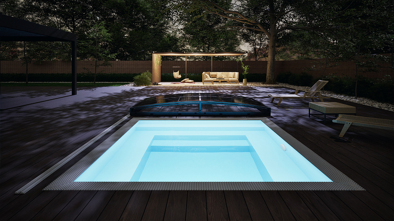 Ausgewählte Poolbeleuchtungslösung für das Albixon PP Pool Mini Qbig System