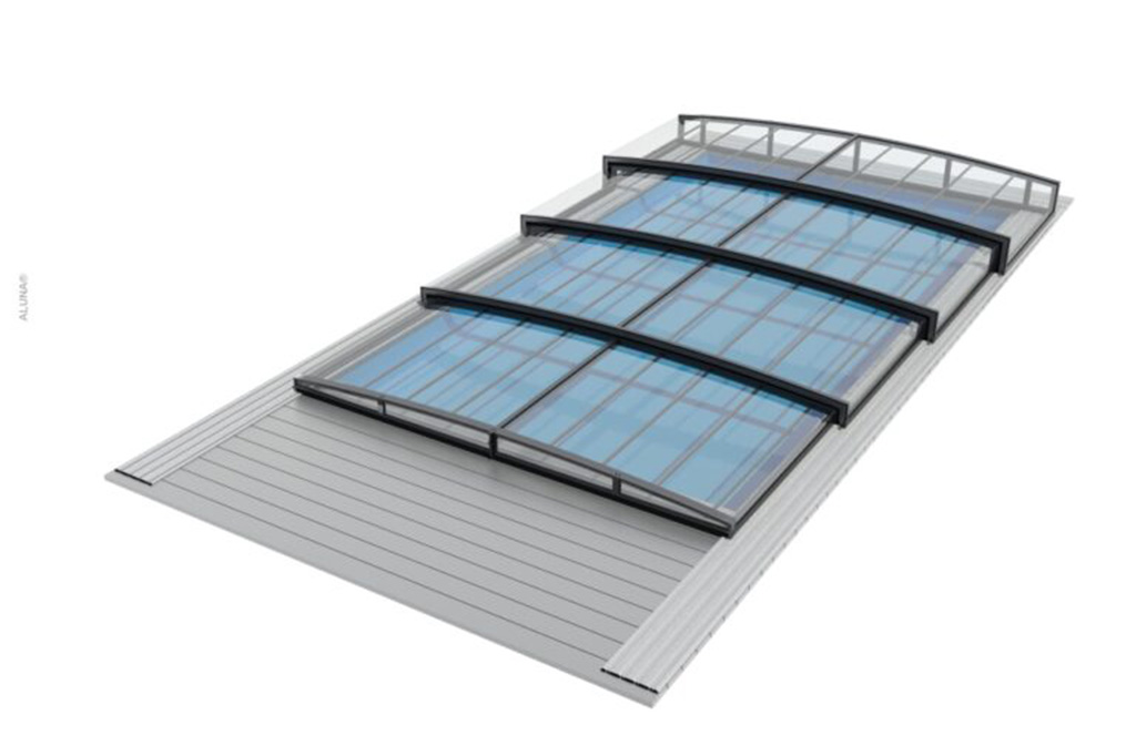 Flache Poolüberdachung Aluna® Exclusive Line