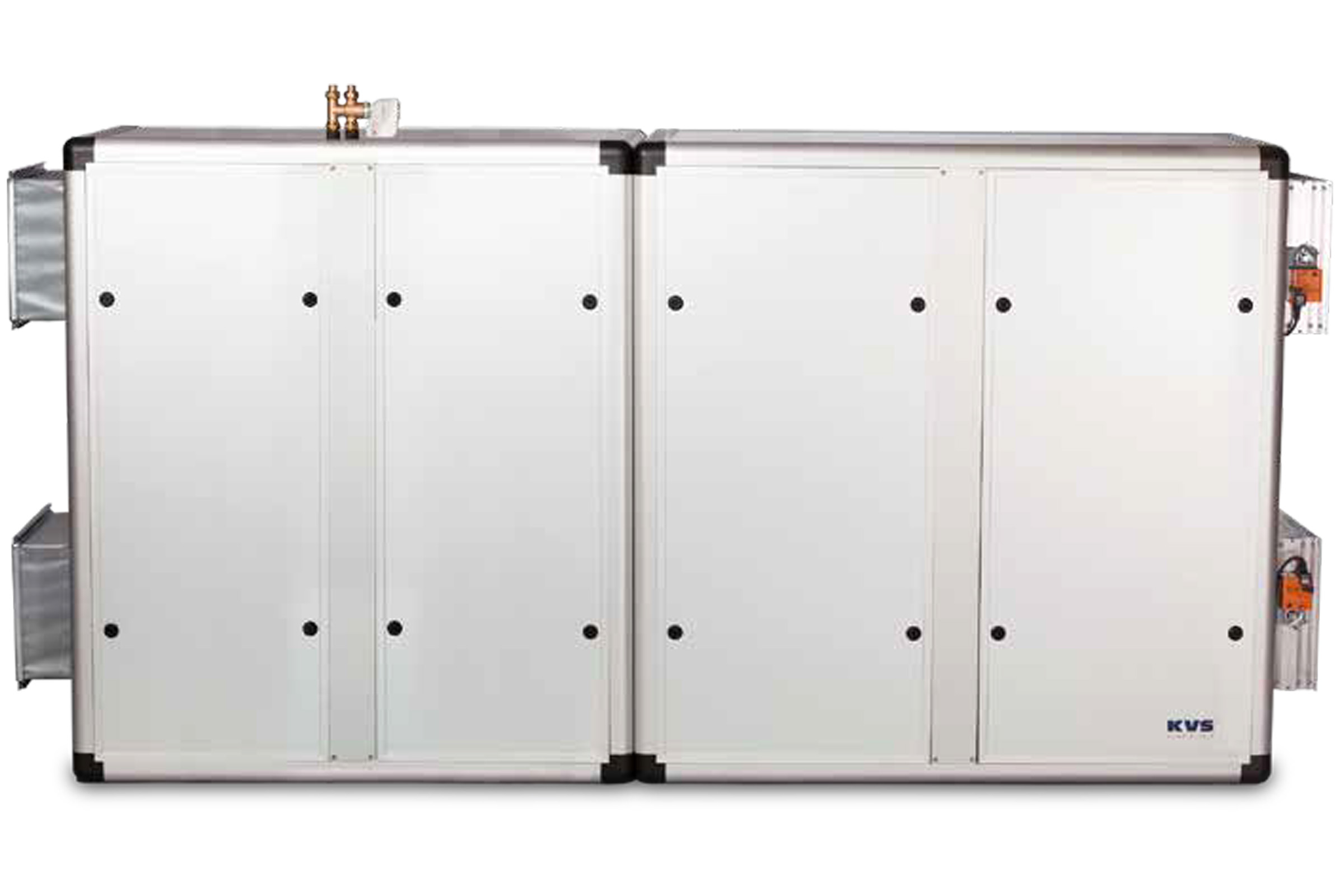 Modulares KVS® LG-R Zentralgerät zur Schwimmbadentfeuchtung mit geschlossenem Gehäuse und Kanalanschlüssen