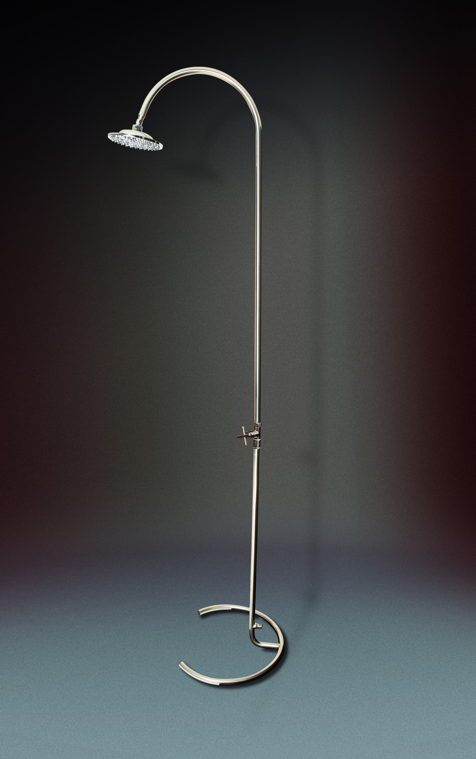 Garten Dusche Marlin aus Edelstahl mit großem runden Duschkopf