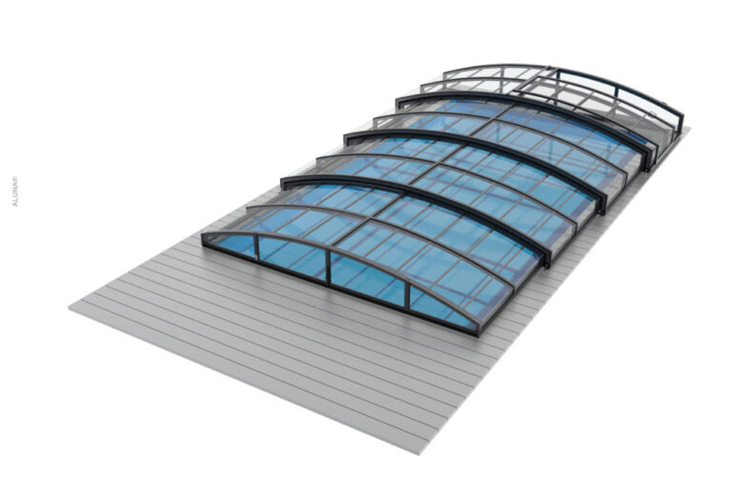 Schienenlose Poolüberdachung Aluna® Eco