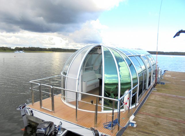 Hohe Schwimmbadüberdachung Aluna® Orion