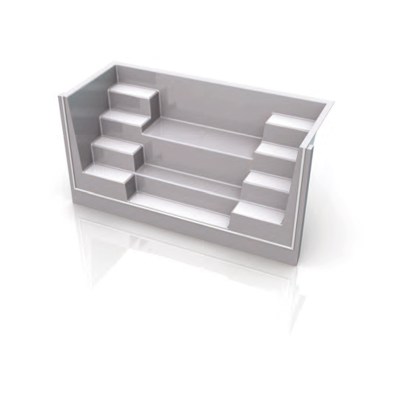 GFK Rechtecktreppe Kanto 300 mit Sitzbank