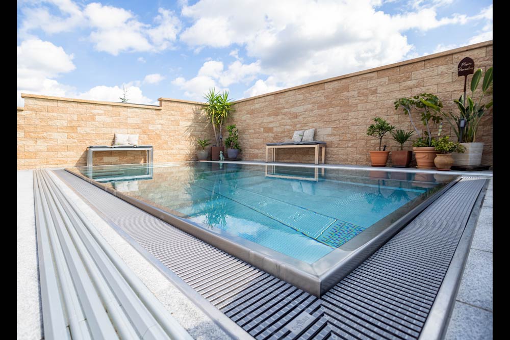 Edelstahlpool Überlaufbecken