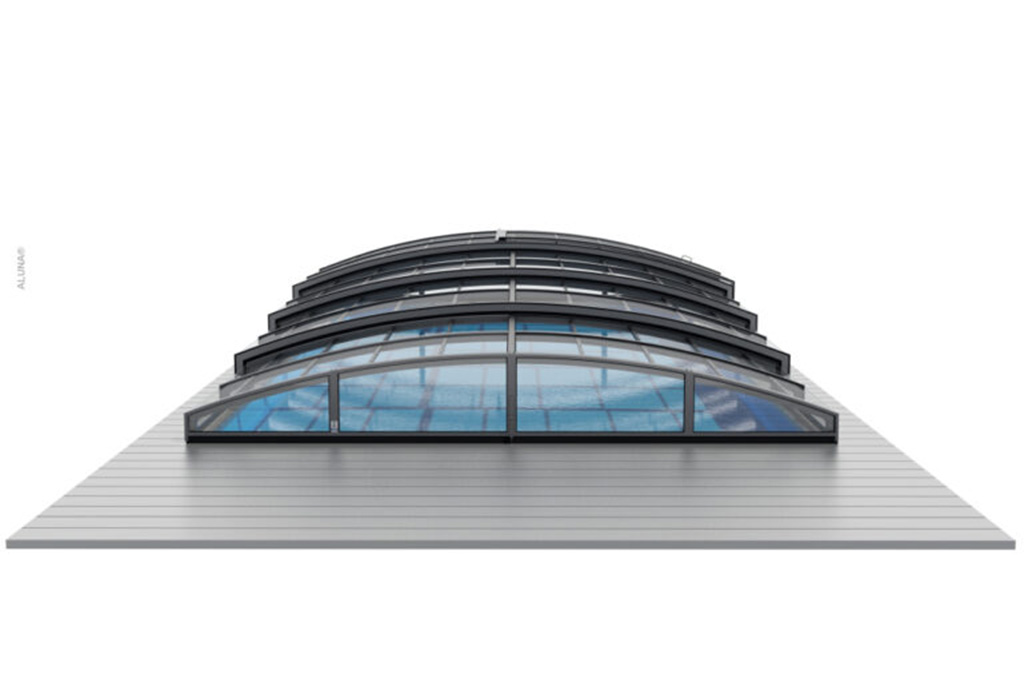 Schienenlose Poolüberdachung Aluna® Eco