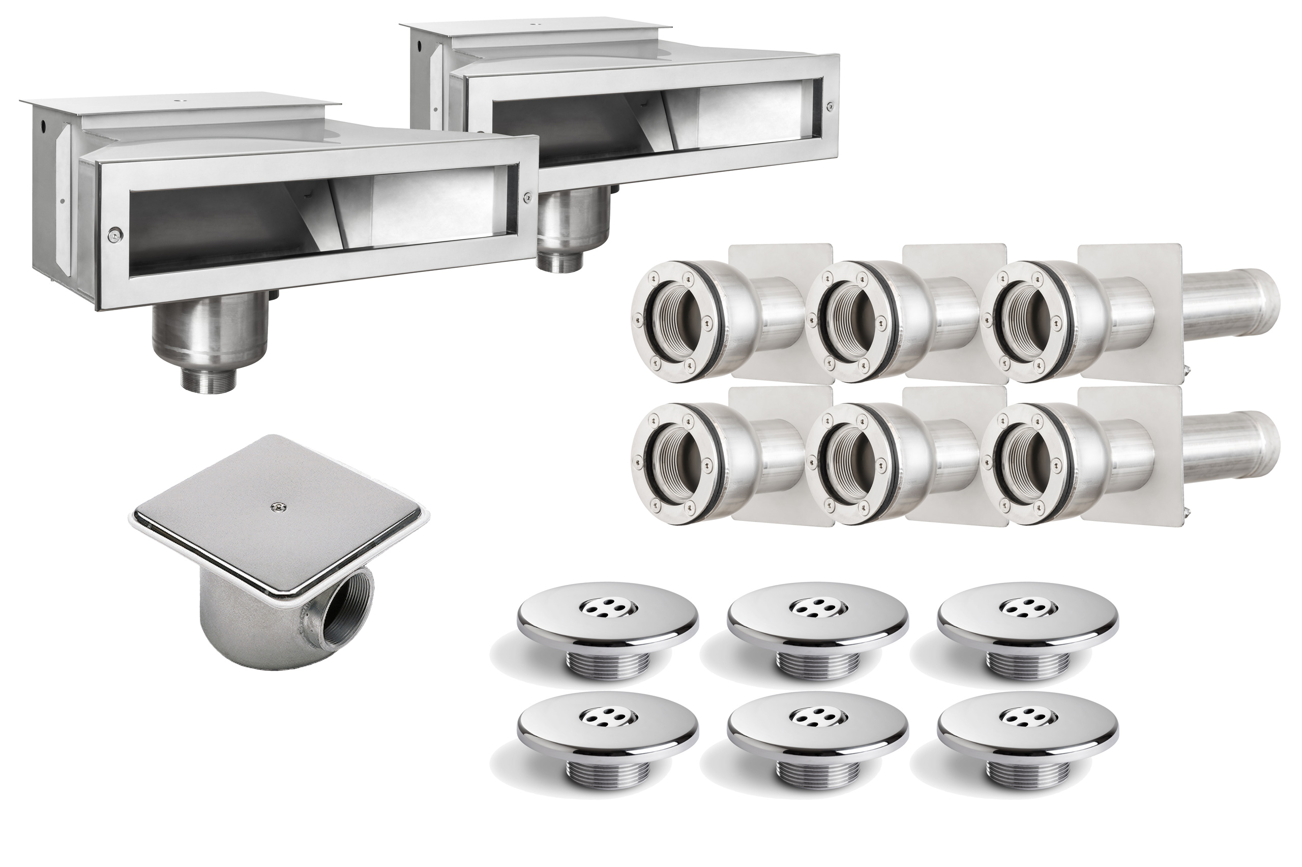 V4A INOX Edelstahl Einbauteile Set