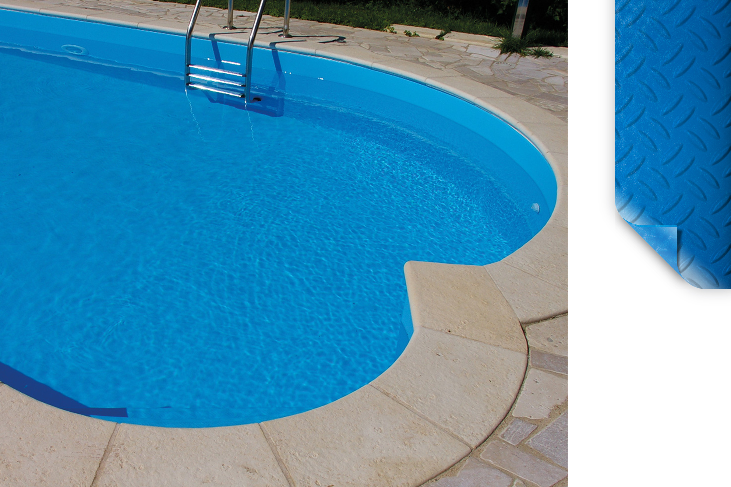 ELBE Classic STG 200 Trittschutzbahn Schwimmbadfolie Adriablau