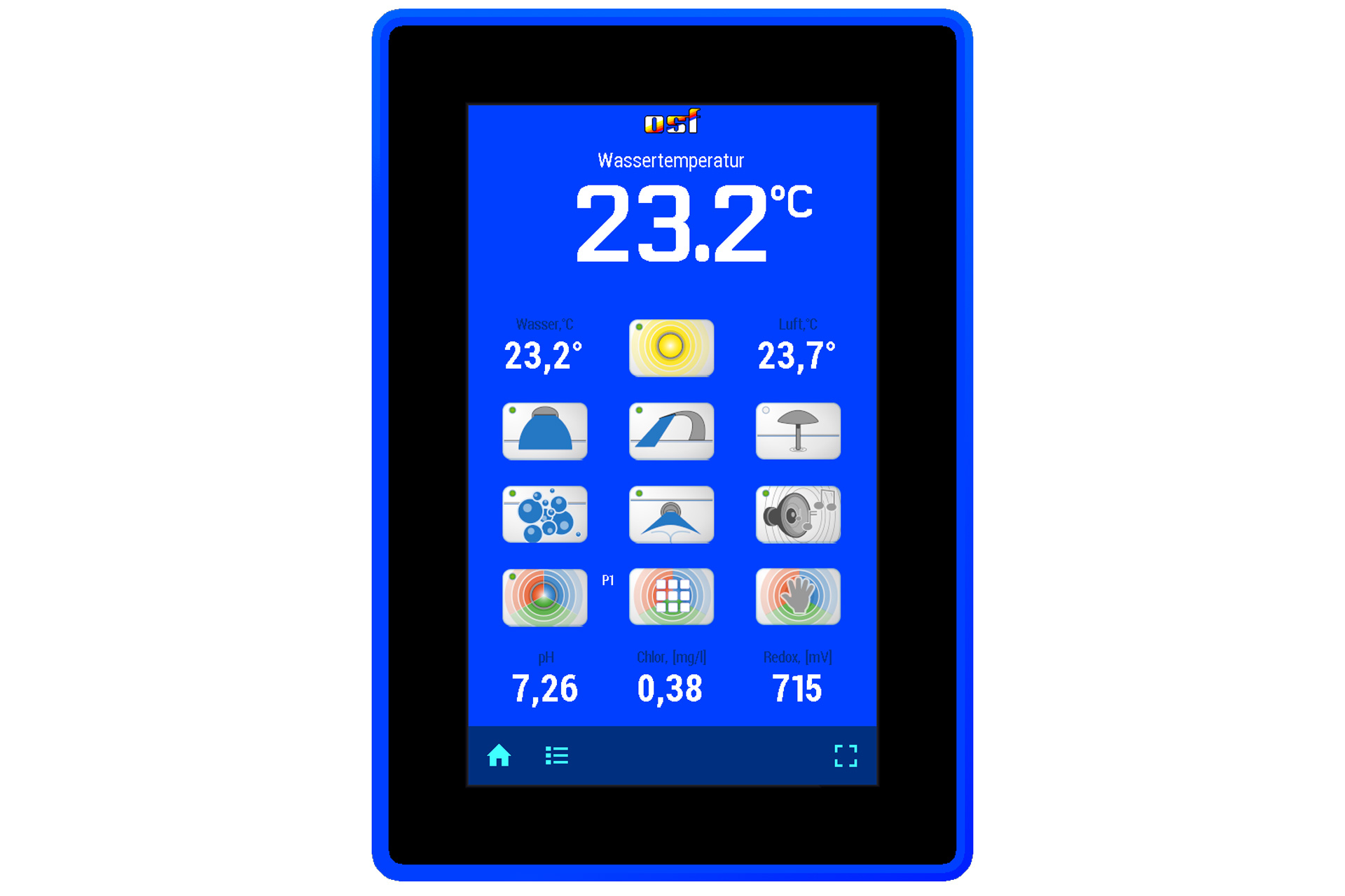 OSF Touch-50 exclusiv 7" Poolsteuerungs-Touchdisplay