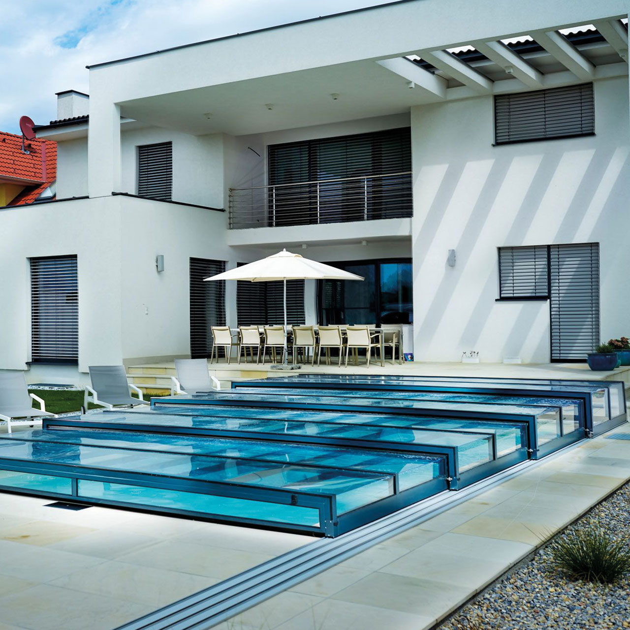 Poolüberdachung Prestige Superflach