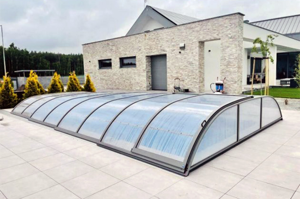 Schwimmbadüberdachung Aluna® Wave Pro