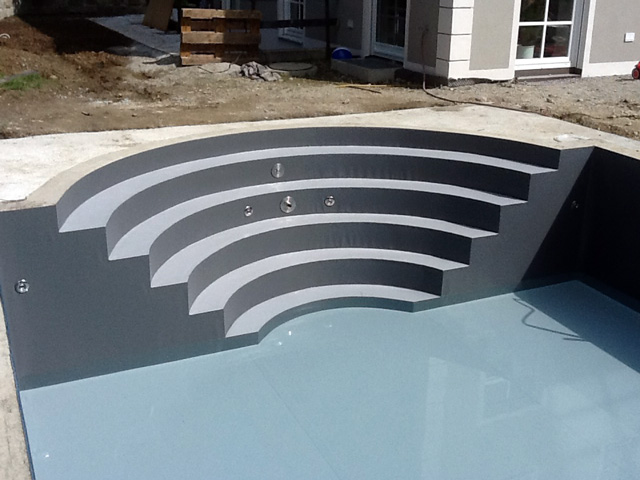 Folienauskleidung Schwimmbad grau