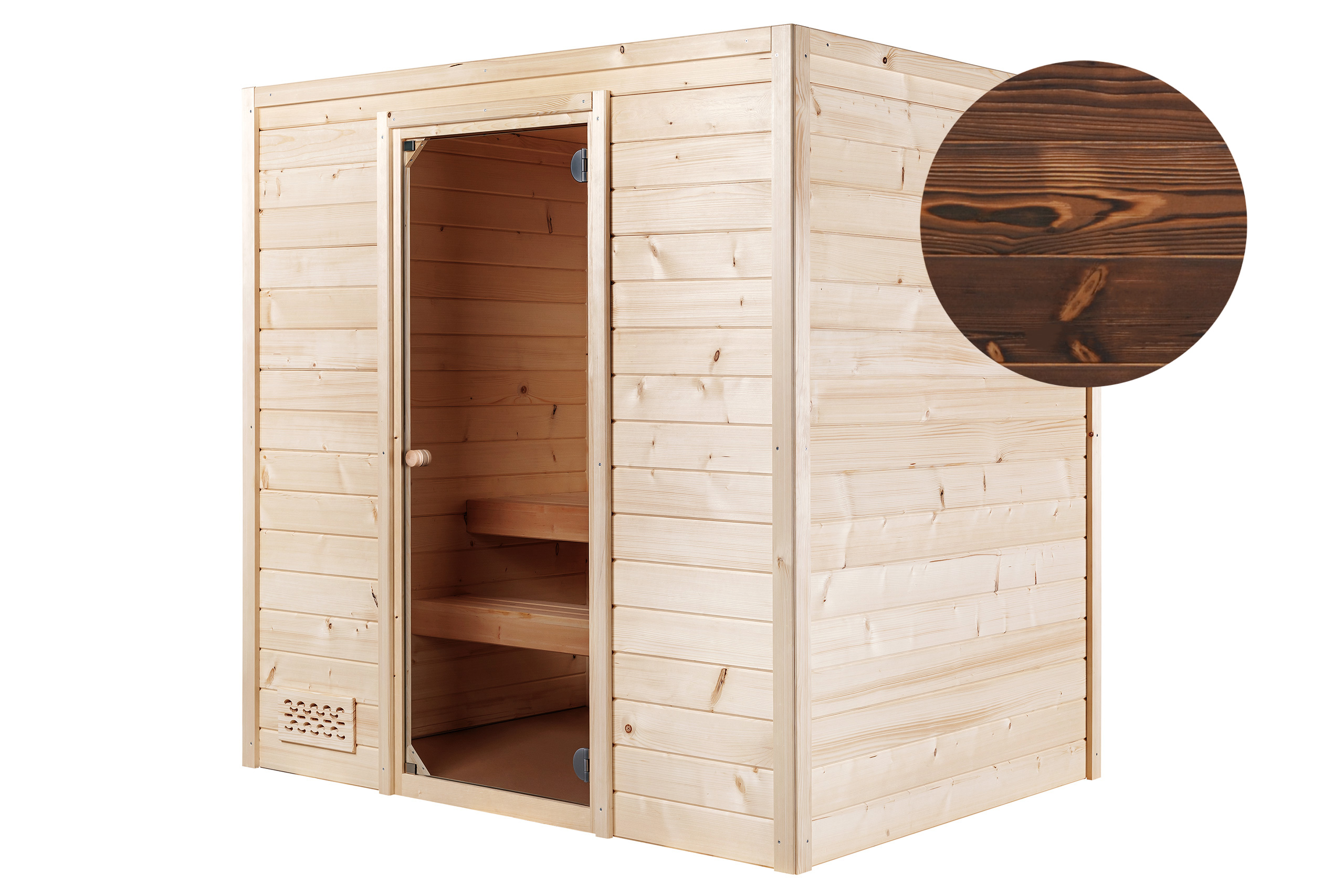 Massivholzsauna Oulu Rusketus