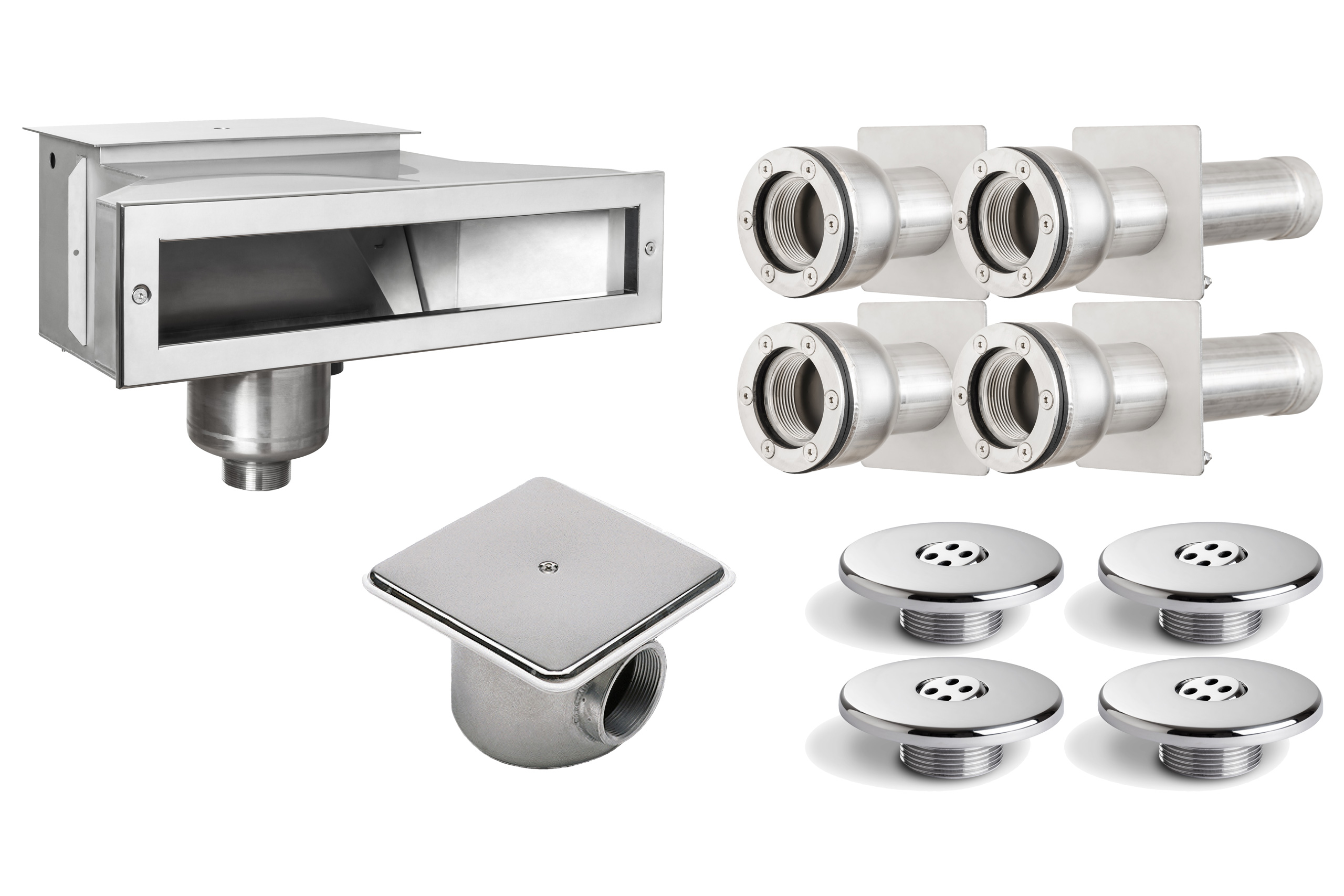 V4A INOX Edelstahl Einbauteile Set