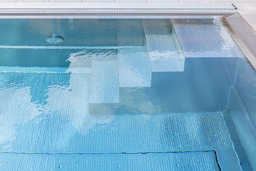 Edelstahlpool Treppe Gerade